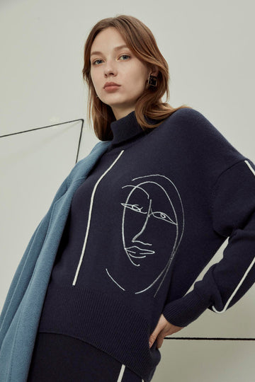 Pure cashmere turtle neck jumper