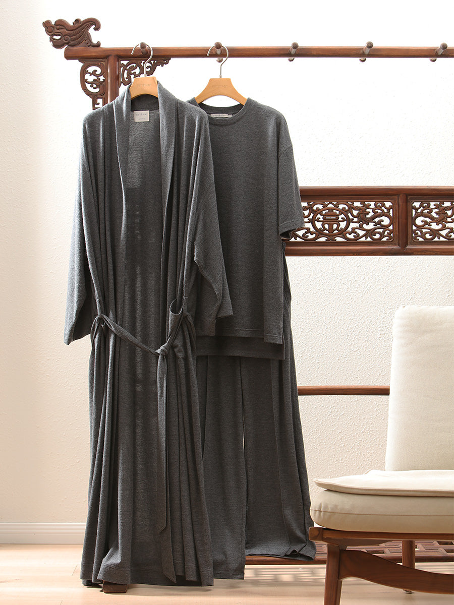 Cashmere Robe Blue Pure cashmere robe