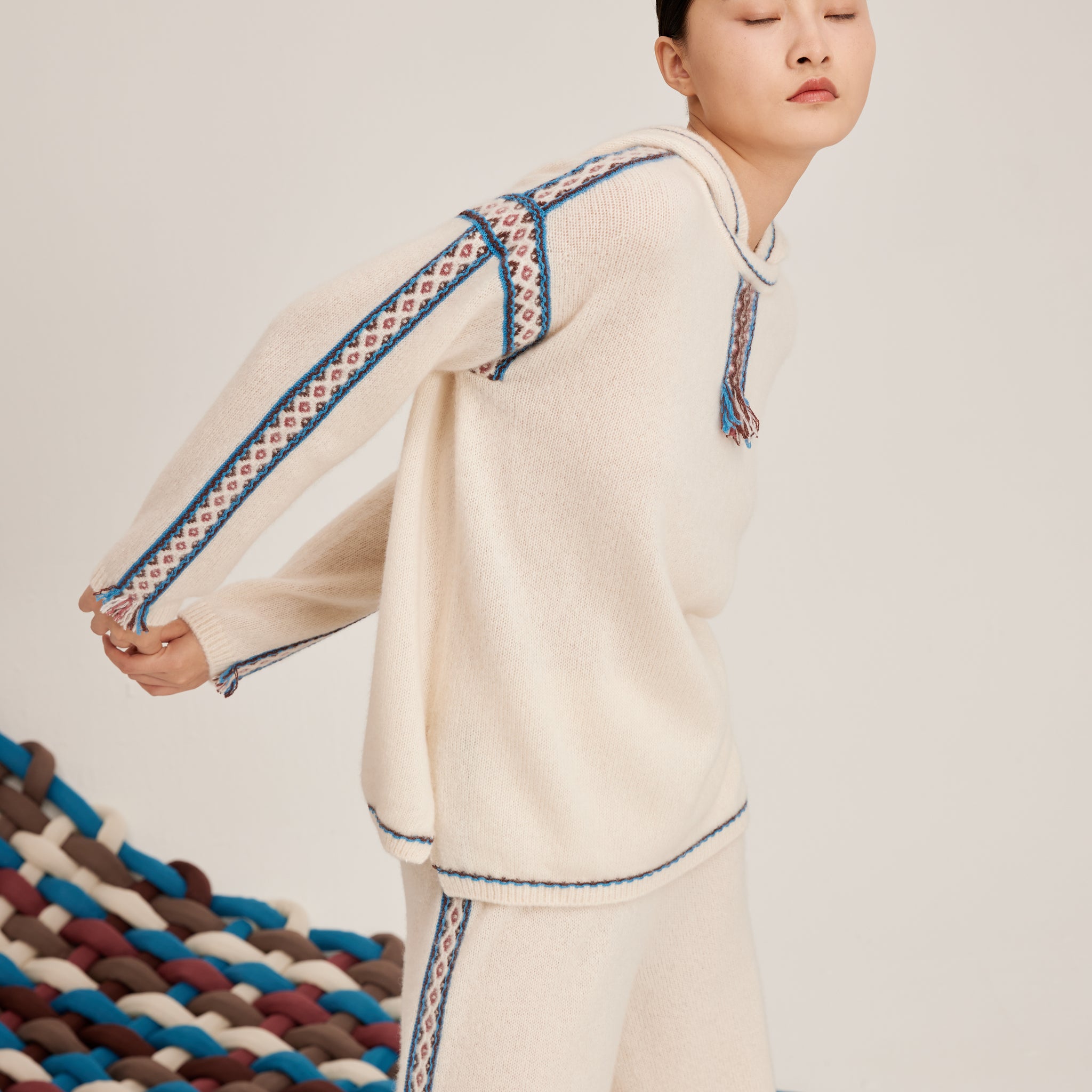 Women's silk-cashmere hoodie