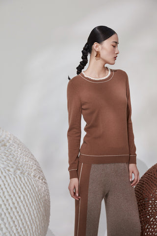 Round neck 100% cashmere jumper