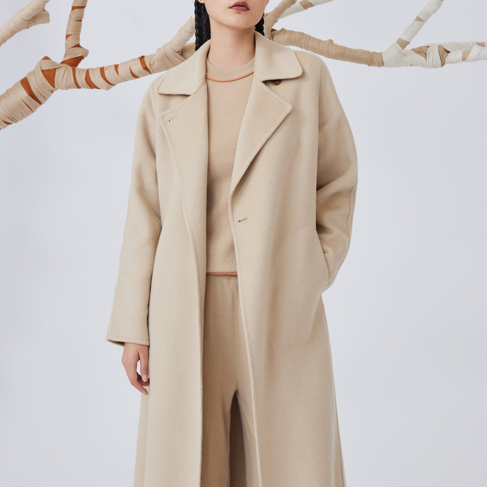 Women's long cashmere coat